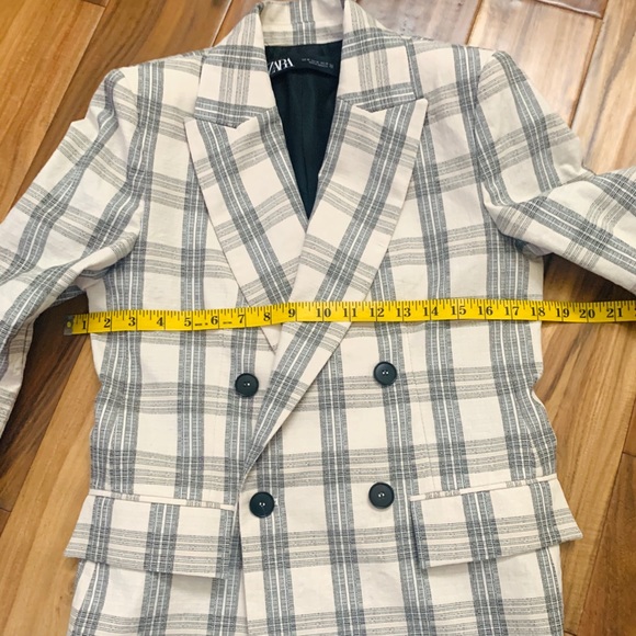 🚫SOLD🚫ZARA RUSTIC CHECK SUIT-BLAZER CROPPED PANT - Picture 7 of 14